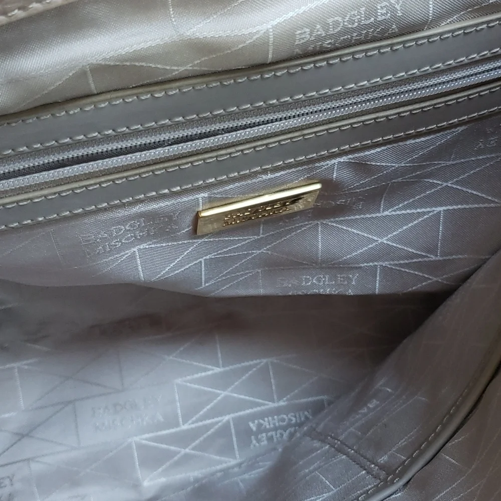 Badgley Mischka nude and black crossbody and handbag